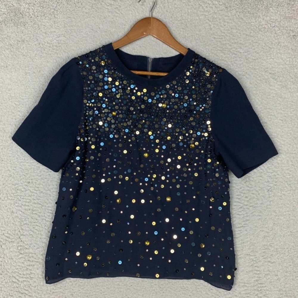 Jenni Kayne short sleeve 100% silk blouse